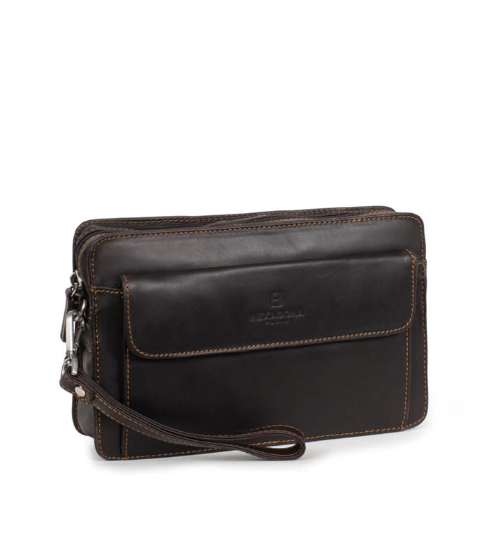 Hexagona Clutch Met Lus In Kalfsleder FÉLIN 2 Hexagona Clutch Met Lus In Kalfsleder FÉLIN - Afbeelding 2