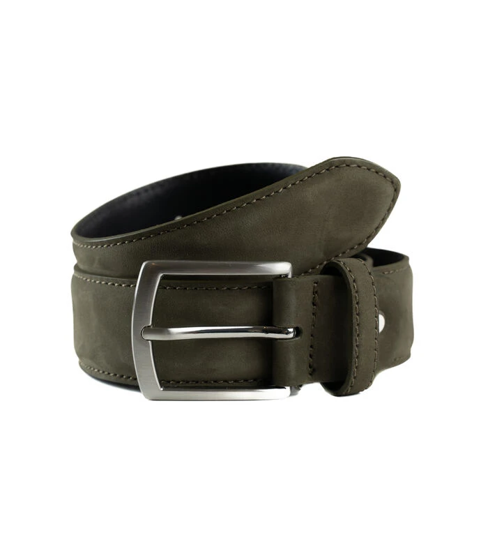 Riem 3.5 Cm Volnerfleder Nubuck Kaki 1 Riem 3.5 Cm Volnerfleder Nubuck Kaki