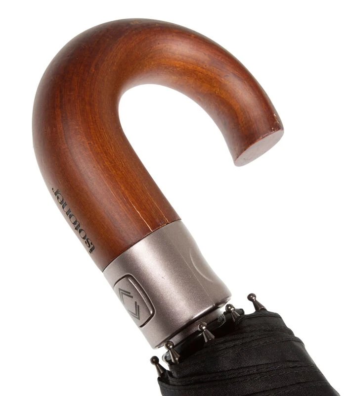 ISOTONER Paraplu Crook Hout Zwart 5 ISOTONER Paraplu Crook Hout Zwart - Afbeelding 5