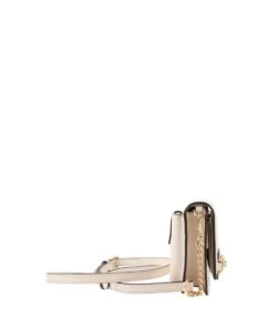 Michael Kors Wit Leer Schoudertas -Hexagona winkel 1e8747dfa0b6416db00209920459e1b4