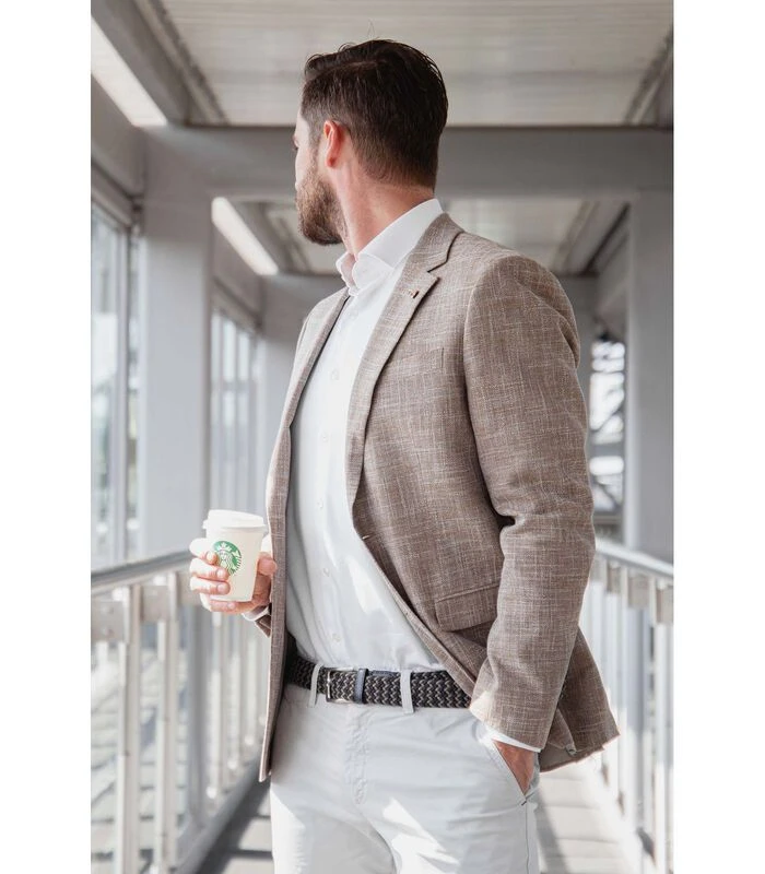 Geweven Riem Navy Taupe 4 Geweven Riem Navy Taupe - Afbeelding 4