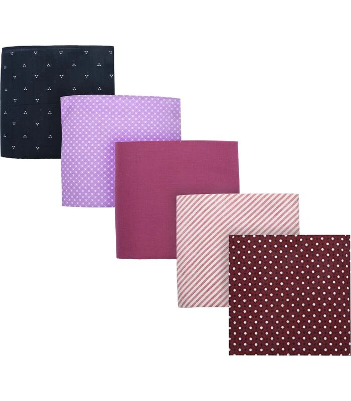 Zakdoeken 5-Pack Patronen Paars 2 Zakdoeken 5-Pack Patronen Paars - Afbeelding 2