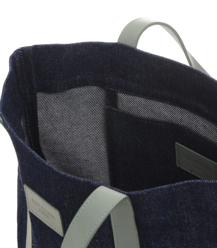 The Tote - Tote Bag Van Gerecycled Denim Met Lichtgroene Afwerking 3 The Tote - Tote Bag Van Gerecycled Denim Met Lichtgroene Afwerking - Afbeelding 3