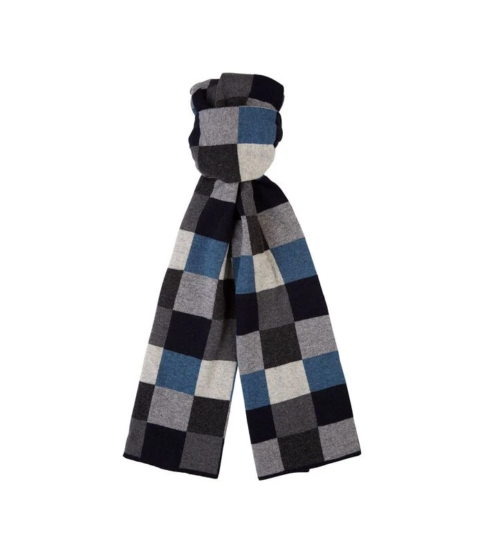 Profuomo Sjaal Wol Ruiten Navy 1 Profuomo Sjaal Wol Ruiten Navy