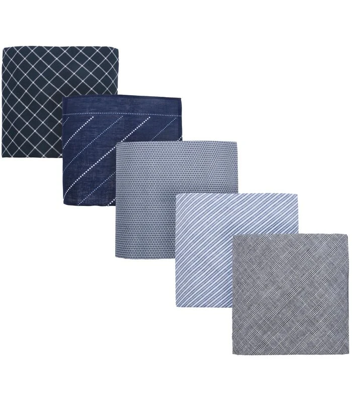 Zakdoeken 5-Pack Patronen Donkerblauw 2 Zakdoeken 5-Pack Patronen Donkerblauw - Afbeelding 2