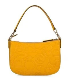 Lederen Handtas Helena Geel