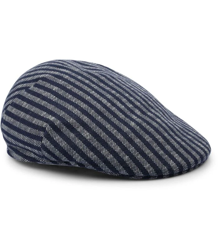 Profuomo Flat Cap Navy Gestreept 1 Profuomo Flat Cap Navy Gestreept