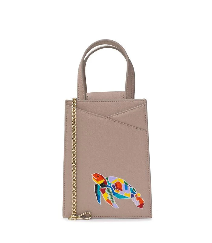 Zoë Mini Tas Handpilt Turtle Beige 1 Zoë Mini Tas Handpilt Turtle Beige