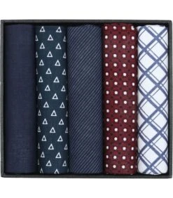 Zakdoeken 5-Pack Patronen Donkerblauw