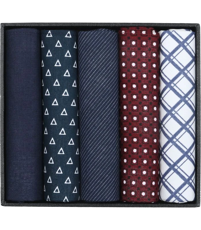 Zakdoeken 5-Pack Patronen Donkerblauw 1 Zakdoeken 5-Pack Patronen Donkerblauw