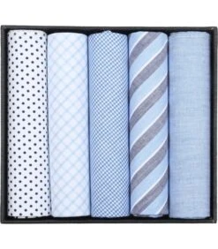 Zakdoeken 5-Pack Patronen Lichtblauw