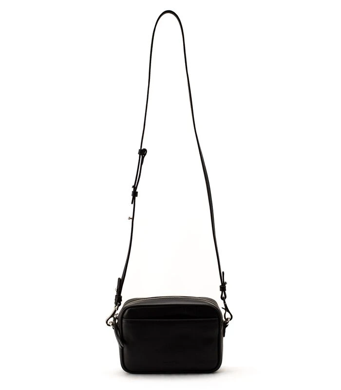 Nino - Zwarte Leren Cameratas Met Schouderband 4 Nino - Zwarte Leren Cameratas Met Schouderband - Afbeelding 4