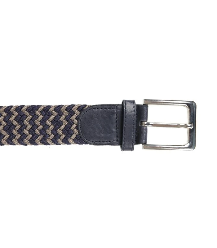 Geweven Riem Navy Taupe 2 Geweven Riem Navy Taupe - Afbeelding 2