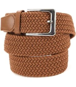 Geweven Riem Taupe Cognac