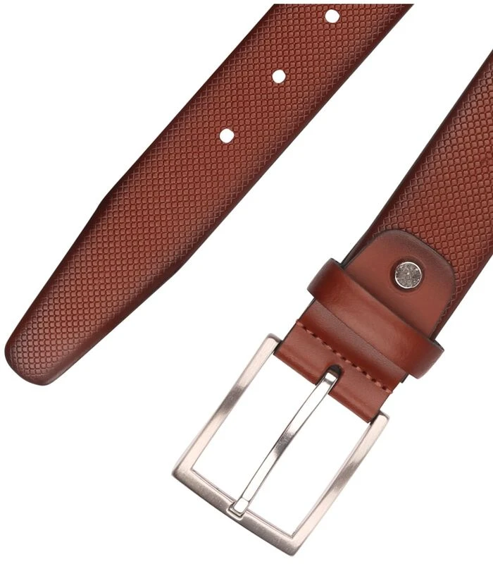 Riem Structuur Leer Cognac 2 Riem Structuur Leer Cognac - Afbeelding 2