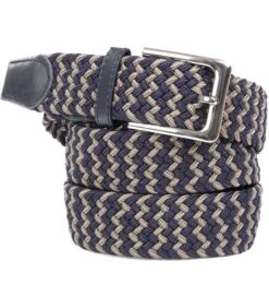 Geweven Riem Navy Taupe