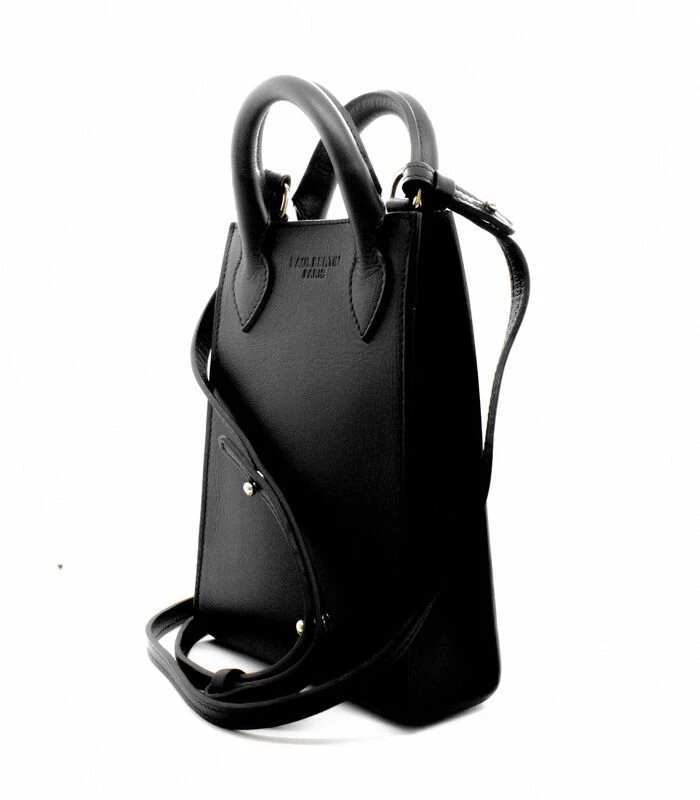 Ernest - Mini Zwarte Leren Tas 2 Ernest - Mini Zwarte Leren Tas - Afbeelding 2