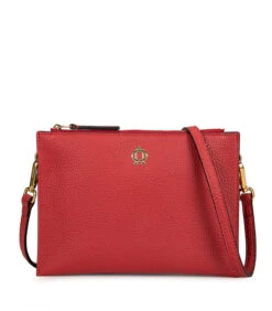 Lederen Handtas Paris Rood