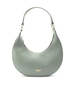 Moon - Kaki Leren Halvemaanvormige Handtas