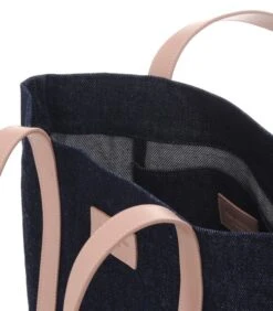 The Tote - Tote Bag Van Gerecycled Denim Met Lichtroze Leren Afwerking -Hexagona winkel 6fccf8173f5044baa4482ec3d9d11494