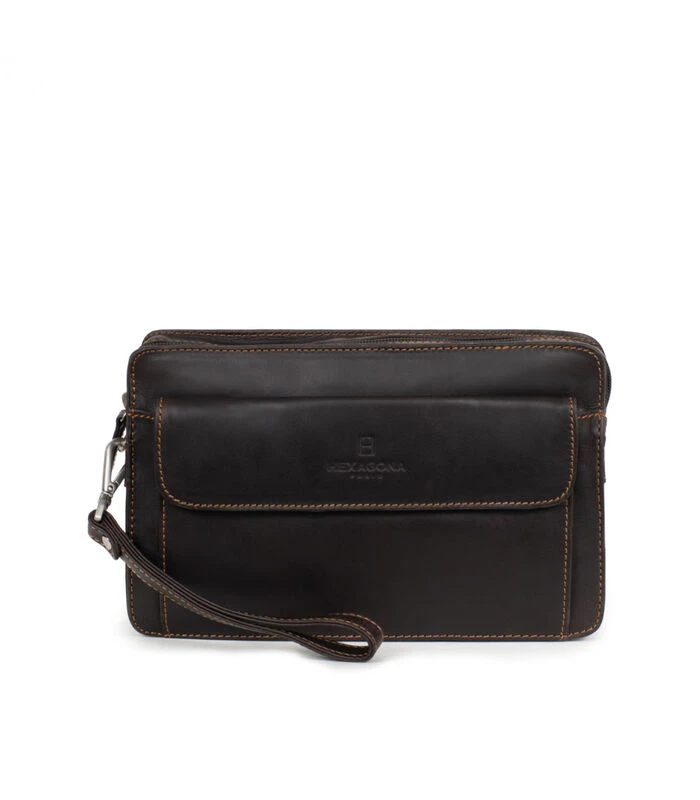 Hexagona Clutch Met Lus In Kalfsleder FÉLIN 1 Hexagona Clutch Met Lus In Kalfsleder FÉLIN