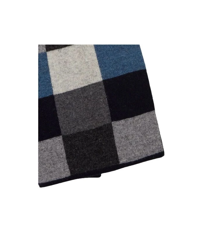 Profuomo Sjaal Wol Ruiten Navy 2 Profuomo Sjaal Wol Ruiten Navy - Afbeelding 2