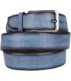 Leren Riem Navy Blauw