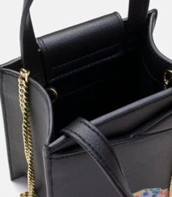 Zoë Mini -tas Handpilderde Schildpad Zwart -Hexagona winkel 96a941c95ea04ab9a2963be57dd0175f