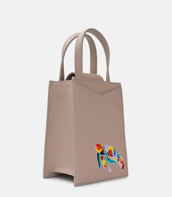 Zoë Mini Tas Handpilt Turtle Beige 2 Zoë Mini Tas Handpilt Turtle Beige - Afbeelding 2