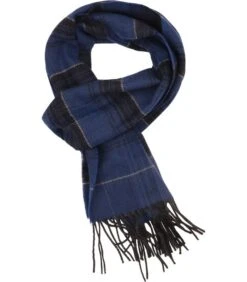 Heren Sjaal Ruit Donkerblauw