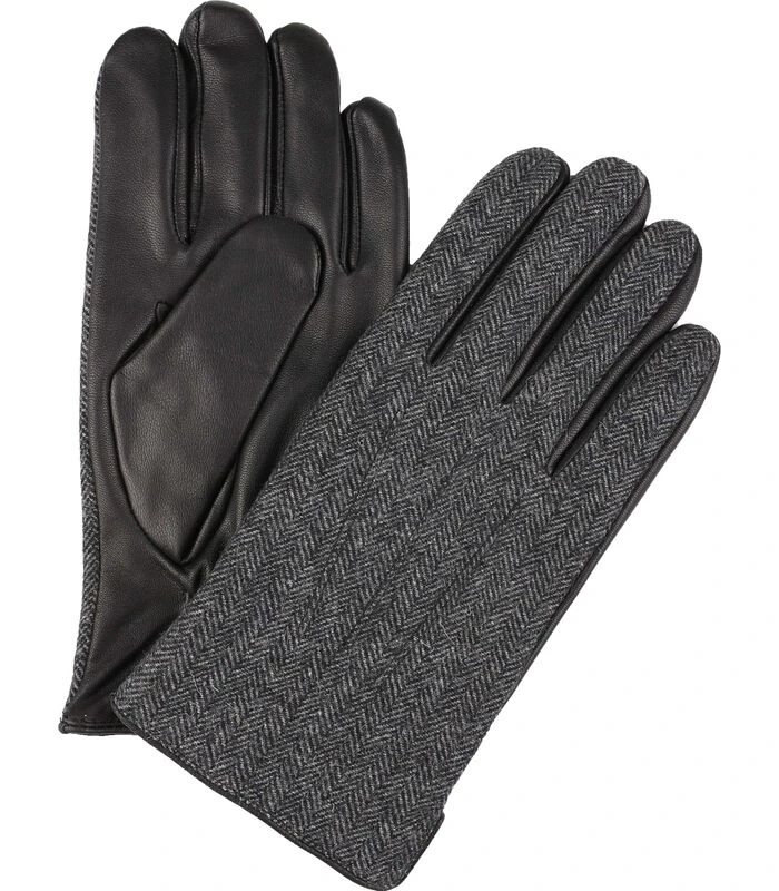 Profuomo Handschoenen Wol Antraciet Leer 1 Profuomo Handschoenen Wol Antraciet Leer