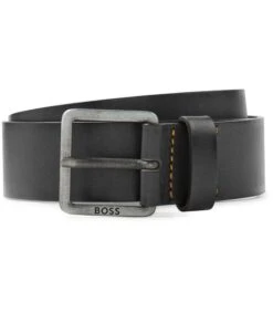 Hugo Boss Riem Leer Zwart