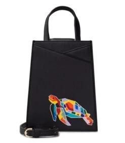 Zoë Midi Tas Handpilt Turtle Black