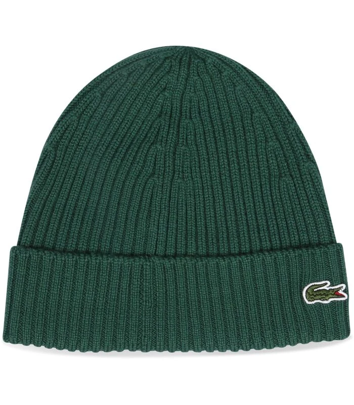 Lacoste Knitted Muts Wol Donkergroen 1 Lacoste Knitted Muts Wol Donkergroen