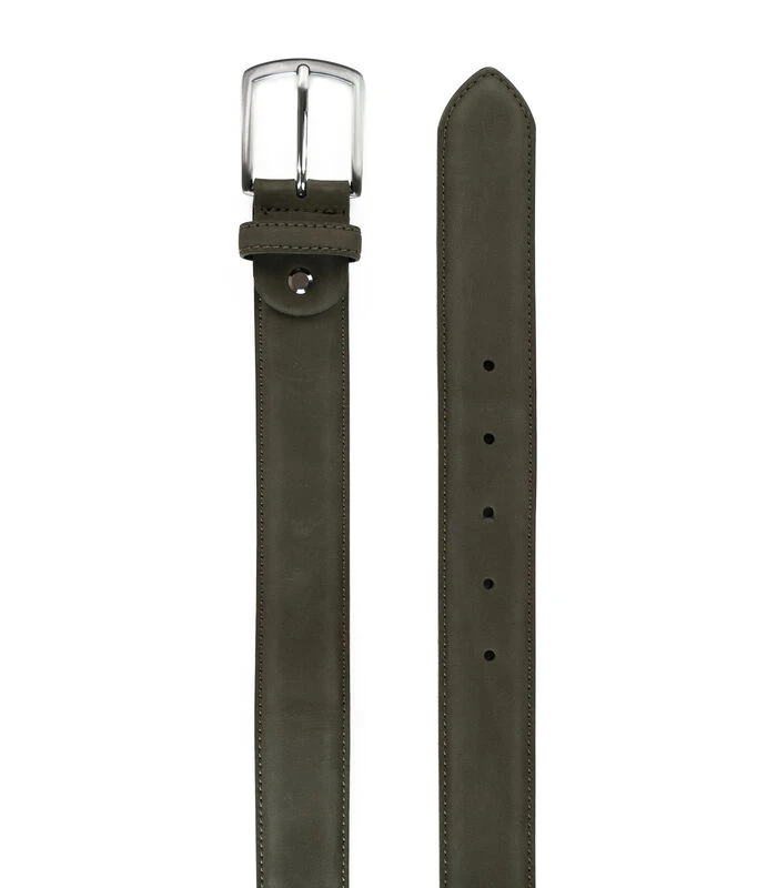 Riem 3.5 Cm Volnerfleder Nubuck Kaki 2 Riem 3.5 Cm Volnerfleder Nubuck Kaki - Afbeelding 2