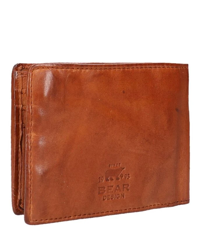 Bear Design Cow Lavato Billfold Cognac 2 Bear Design Cow Lavato Billfold Cognac - Afbeelding 2