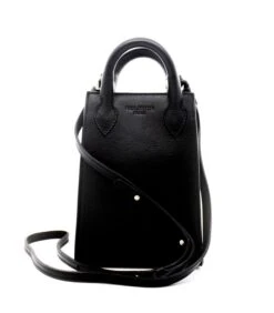 Ernest - Mini Zwarte Leren Tas