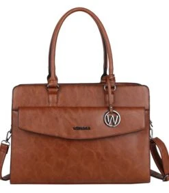 Wimona Valentina Laptoptas Cognac -Hexagona winkel cf272e77c77d4a15b07a394b20937c21