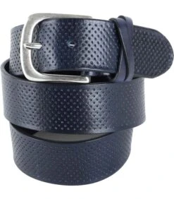 Profuomo Leren Riem Roma Donkerblauw