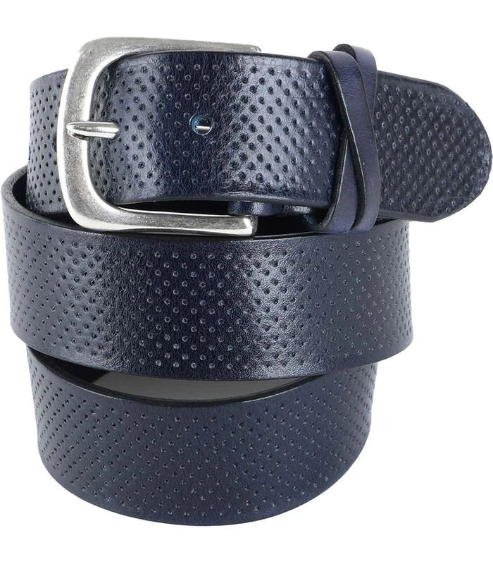 Profuomo Leren Riem Roma Donkerblauw 1 Profuomo Leren Riem Roma Donkerblauw