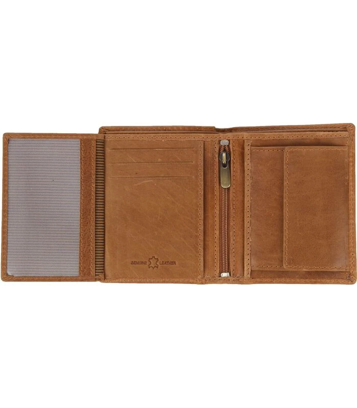 Portemonnee Nikkei Lichtbruin Leer - Skim Proof 3 Portemonnee Nikkei Lichtbruin Leer - Skim Proof - Afbeelding 3