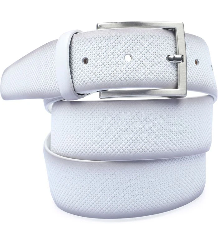 Riem Structuur Leer Wit 1 Riem Structuur Leer Wit