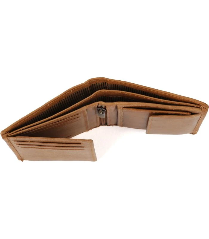 Portemonnee Nikkei Lichtbruin Leer - Skim Proof 4 Portemonnee Nikkei Lichtbruin Leer - Skim Proof - Afbeelding 4