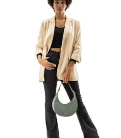 Moon - Kaki Leren Halvemaanvormige Handtas 7 Moon - Kaki Leren Halvemaanvormige Handtas -Hexagona winkel da5bd2fb9fee49b4811d3c94bd15e73a