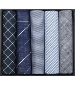 Zakdoeken 5-Pack Patronen Donkerblauw