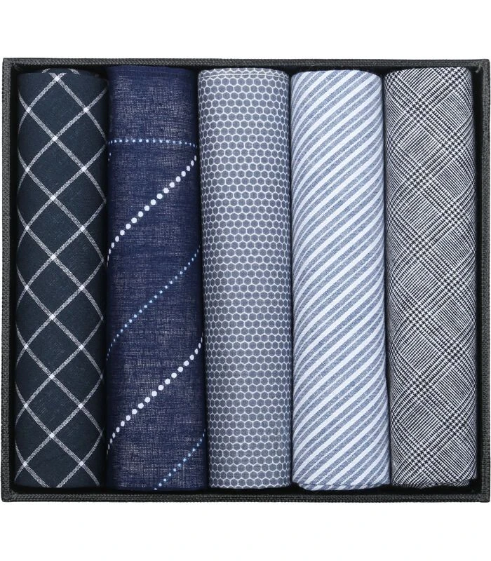 Zakdoeken 5-Pack Patronen Donkerblauw 1 Zakdoeken 5-Pack Patronen Donkerblauw