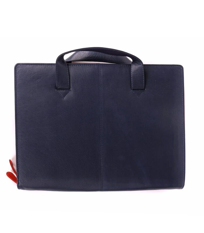 Leren Laptoptas 13 Inch Donkerblauw 2 Leren Laptoptas 13 Inch Donkerblauw - Afbeelding 2