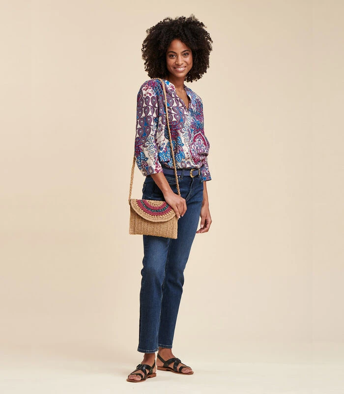 Gestreepte Katoenen Gehaakte Draagtas 2 Gestreepte Katoenen Gehaakte Draagtas - Afbeelding 2