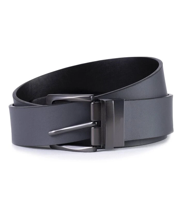 ISOTONER 2 In 1 Omkeerbare Riem - Zwart En Grijs 1 ISOTONER 2 In 1 Omkeerbare Riem - Zwart En Grijs