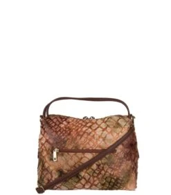 Flame Handtas - Donker Bruin -Hexagona winkel f5620aa11e2a4e61ab7880fa98c28849